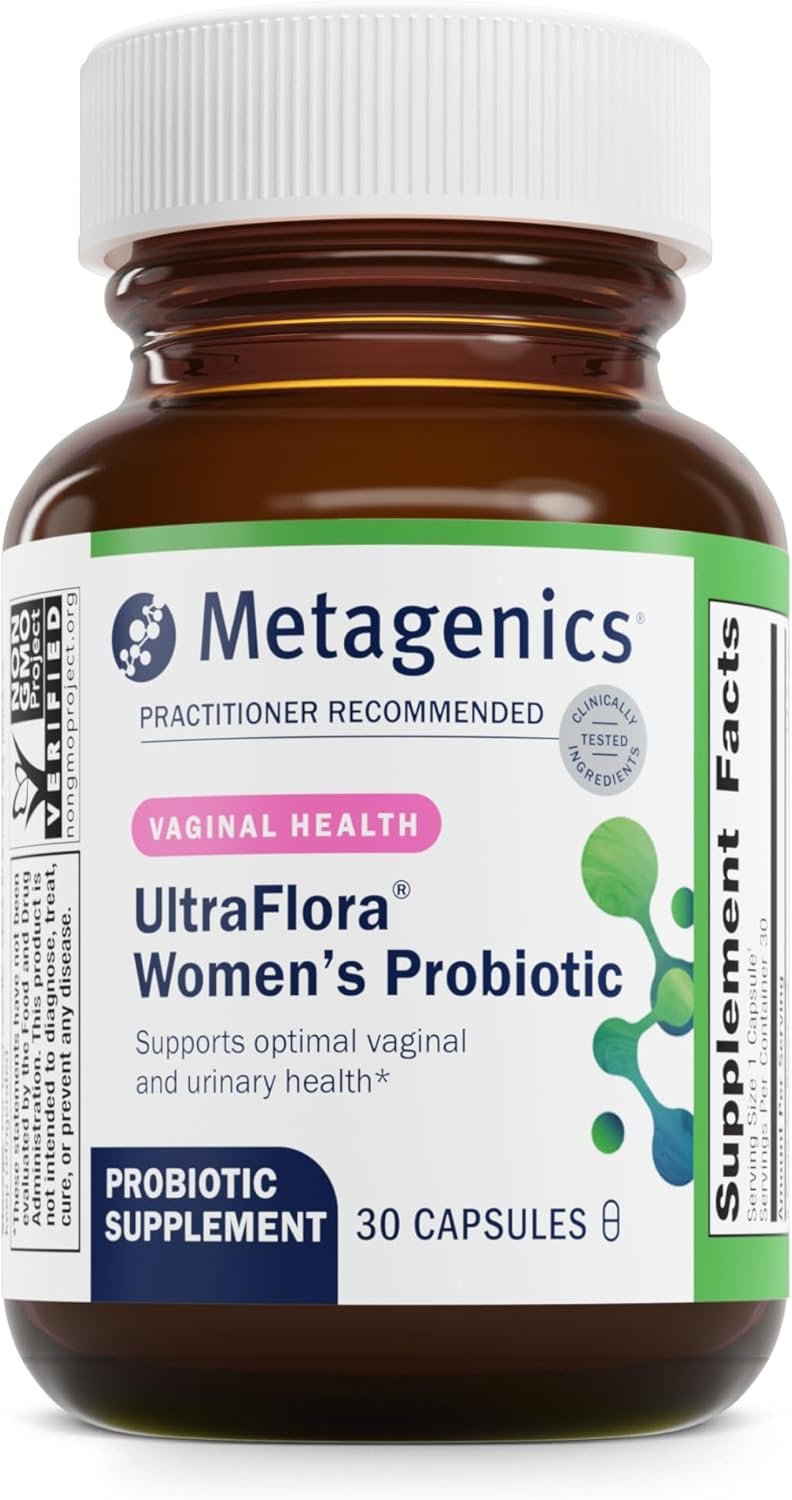 Metagenics UltraFlora Women’s Probiotic – Shelf-Stable Supplement for Vaginal Health, Yeast Balance & Urinary Comfort – with Lactobacillus GR-1 & RC-14 – Non-GMO – 30 Capsules