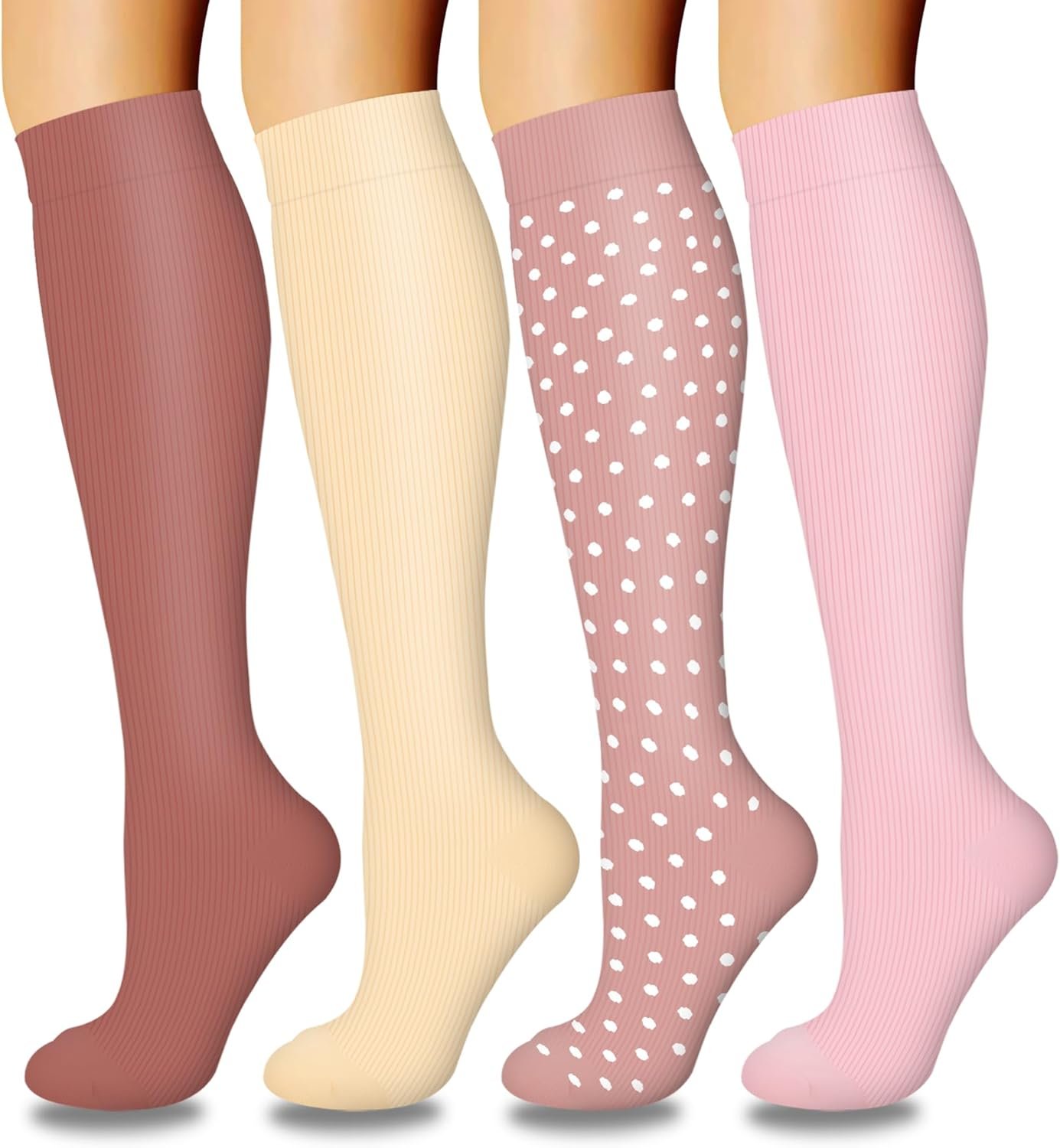Laite Hebe 4 Pairs-Compression Socks for Women&Men Circulation-Best Support for Nurses,Running,Athletic