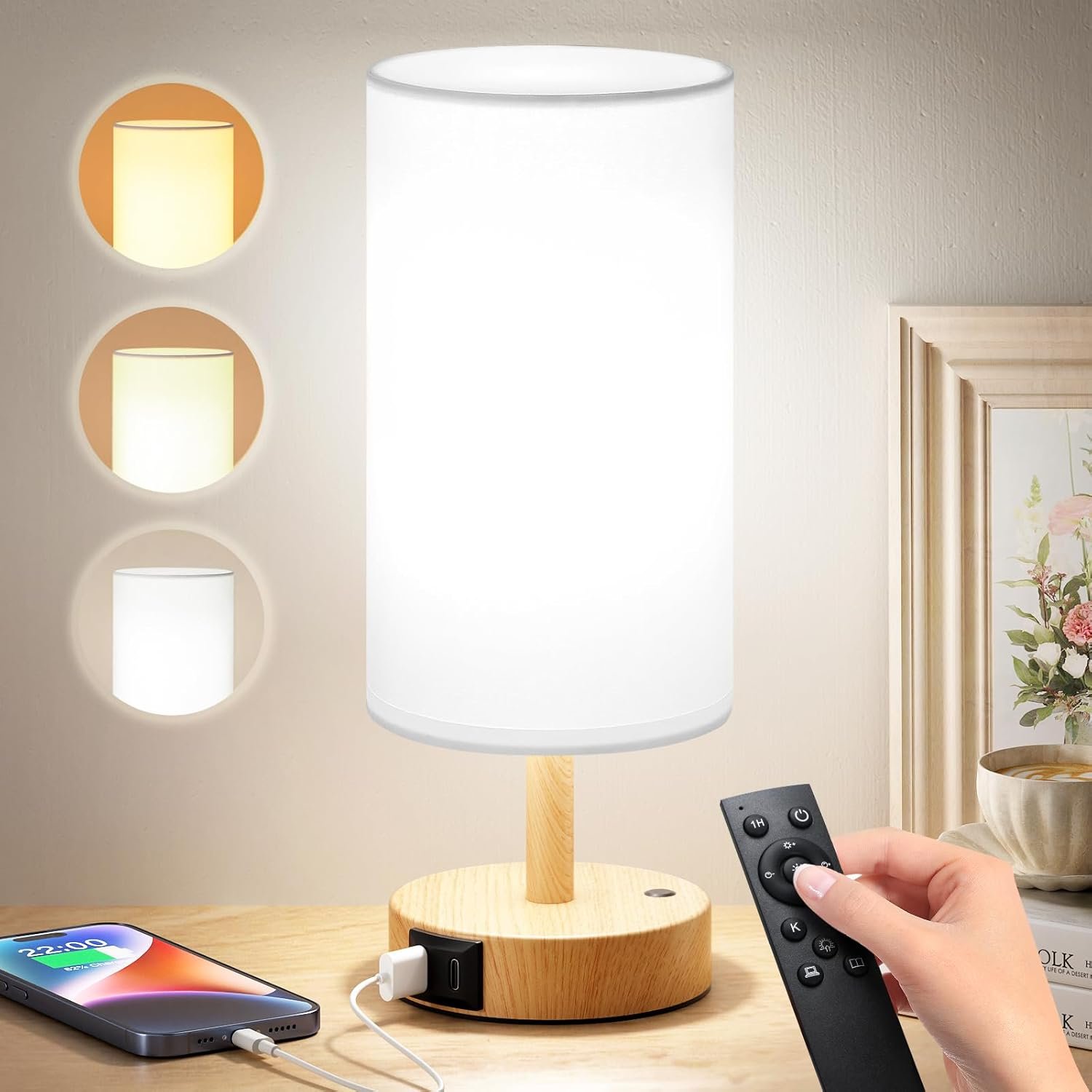 Light Therapy Lamp 10000 Lux – Full Spectrum Sunlight Lamp, Happy Light for Seasonal Mood Boost – CRI 96+ Plant-Friendly Desk Lamp for Windowless Office, Reading & Indoor Garden – Remote & Timer