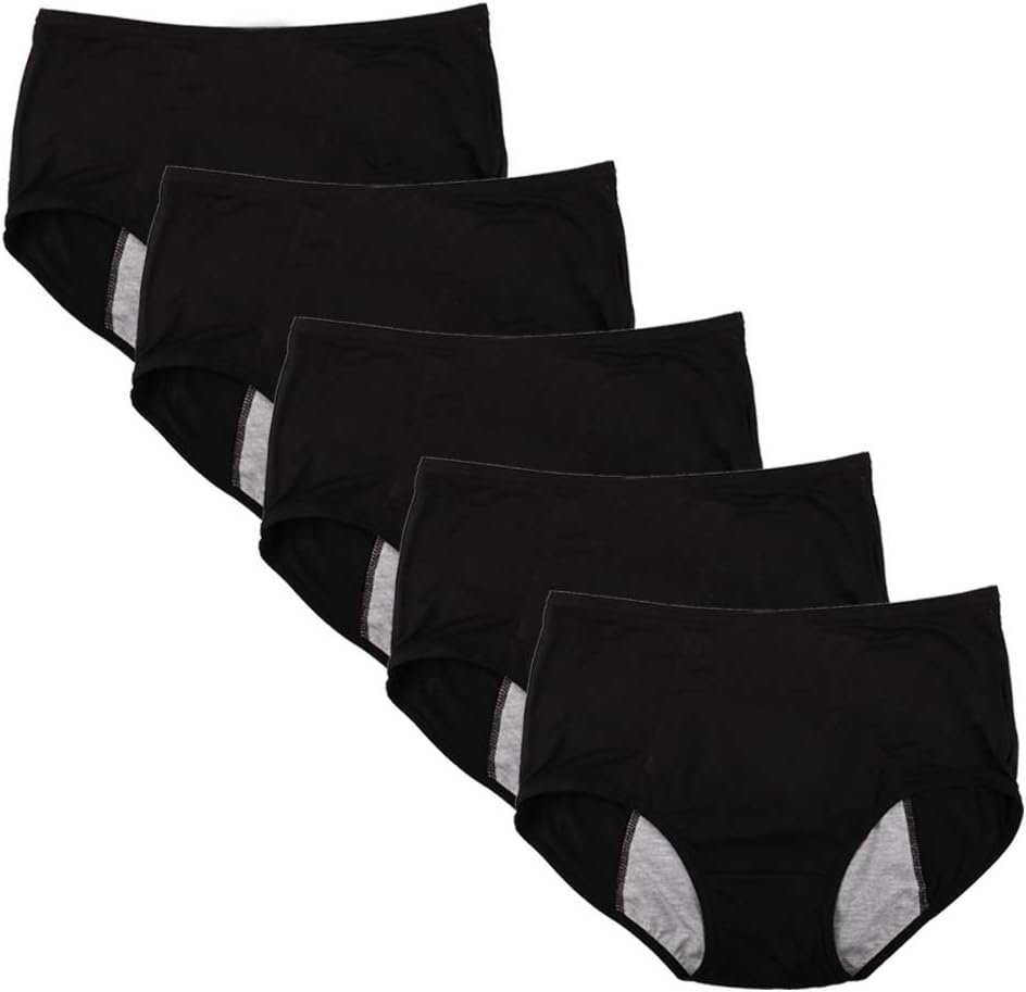 YOYI FASHION Viscose Brief Menstrual Leakproof Panties Multi Pack US Size XXS-3XL/10