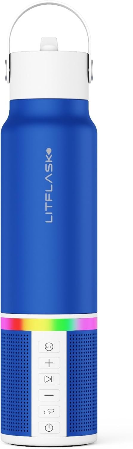 LitFlask Smart Water Bottle, Ultra Premium Bluetooth Speaker, Portable Charging, 20oz Stainless Steel. Oprah’s Favorite Things 2024