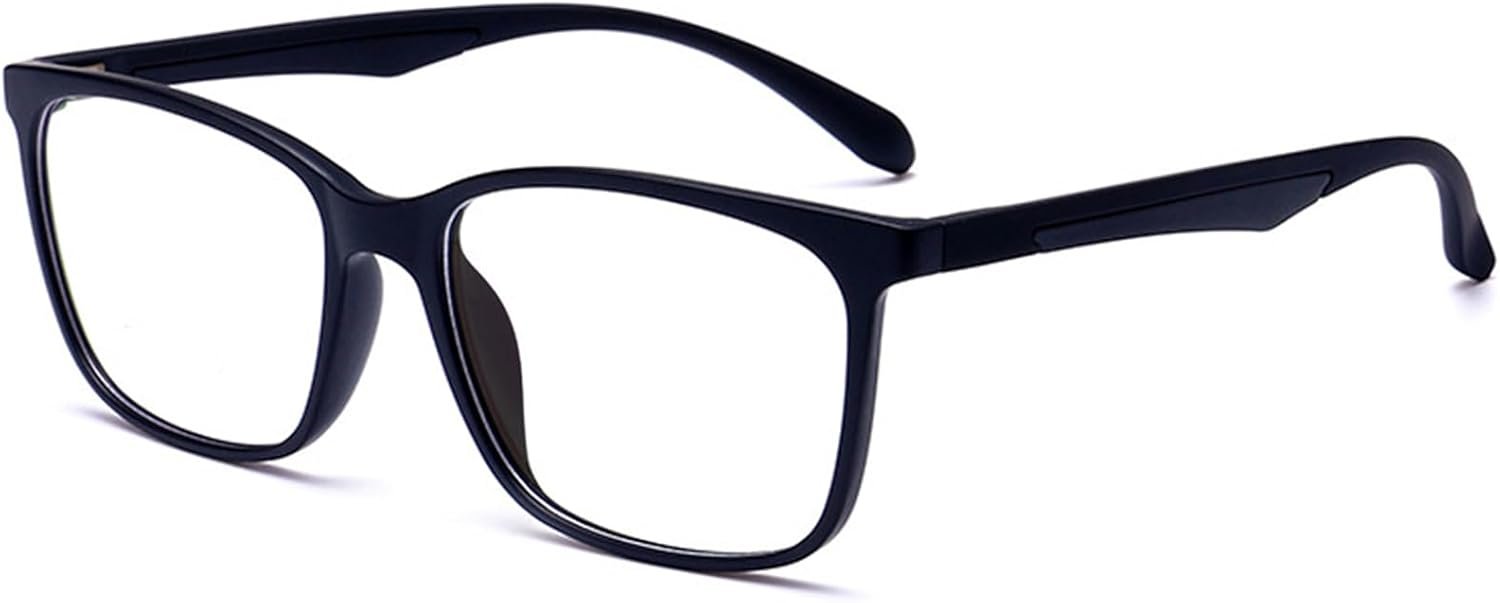 ANRRI Blue Light Blocking Glasses, Anti Eyestrain Lens Lightweight Frame Eyeglasses, Black, Men/Women