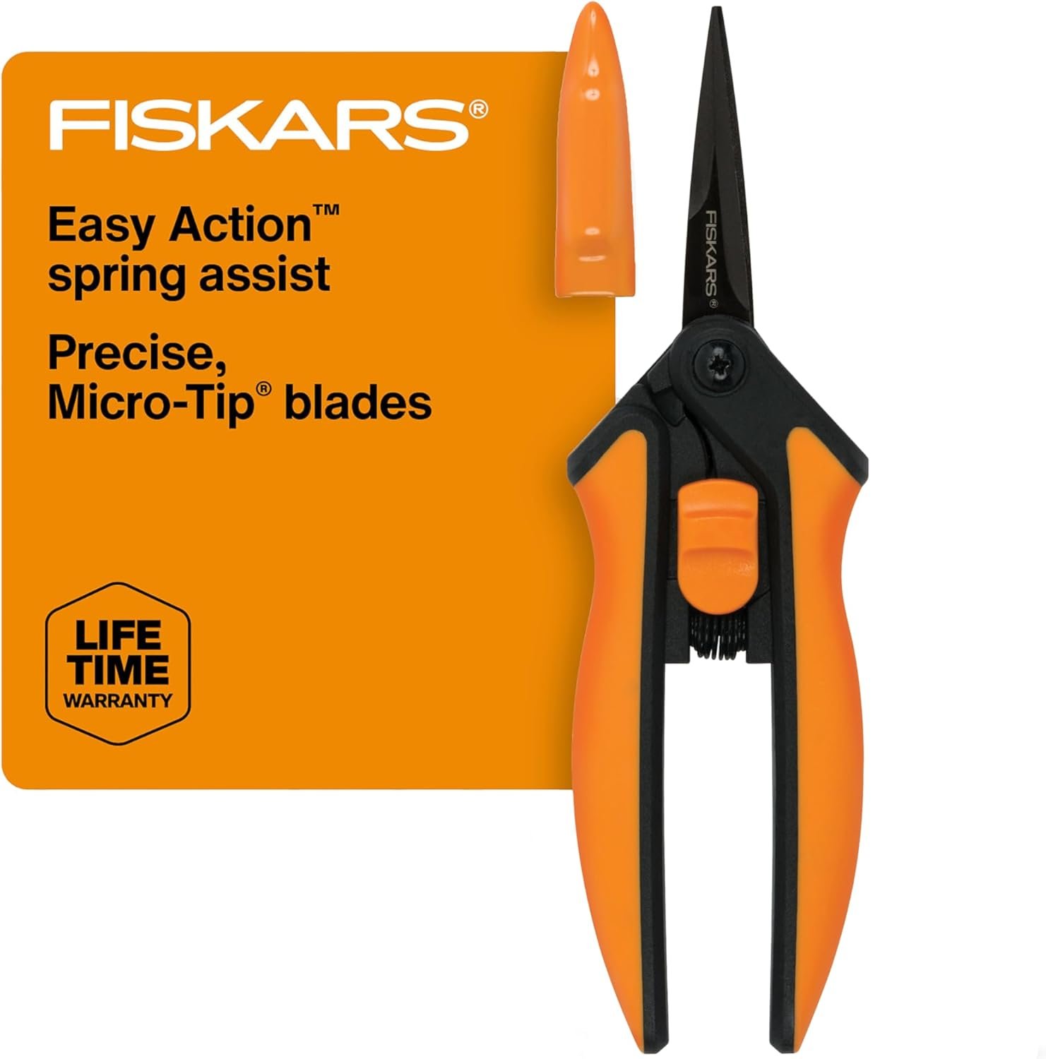 Fiskars 6″ Pruning Scissors for Flowers, Buds, Weeds and Small Plants, Garden Snips with Resin Resistant Nonstick Stainless Steel Blades, Gardening Trimmers with Comfortable Handle