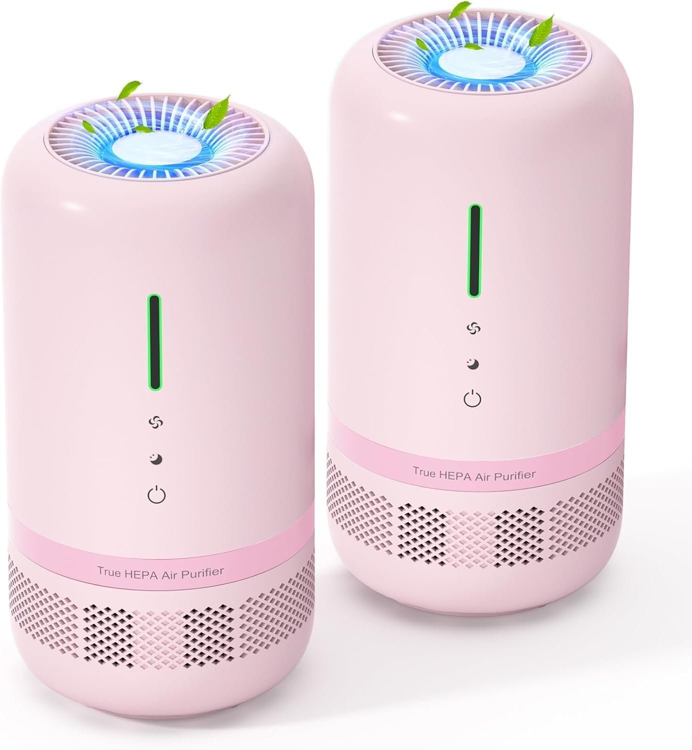 Air Purifiers for Home,HEPA Air Purifier for Room up to 960ft²,Air Purifiers for Odor,Dust,Quiet Air Cleaner for Office,Living Room,Bedroom,Type-C Charging,Included Adapter,Pink 2 Pack