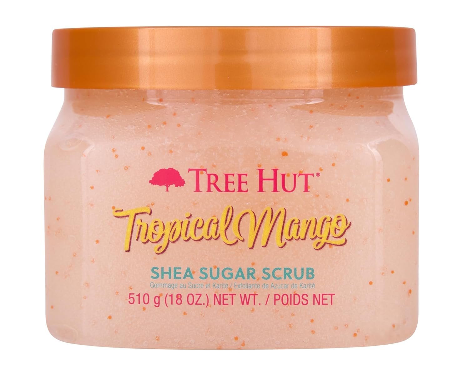 Tree Hut Tropical Mango Body Scrub, Exfoliating & Hydrating Sugar Scrub with Shea Butter & Essential Oils, Smooth Skin, Body Exfoliator For All Skin Types, Self Care Gifts for Women, Vegan, 18 Oz