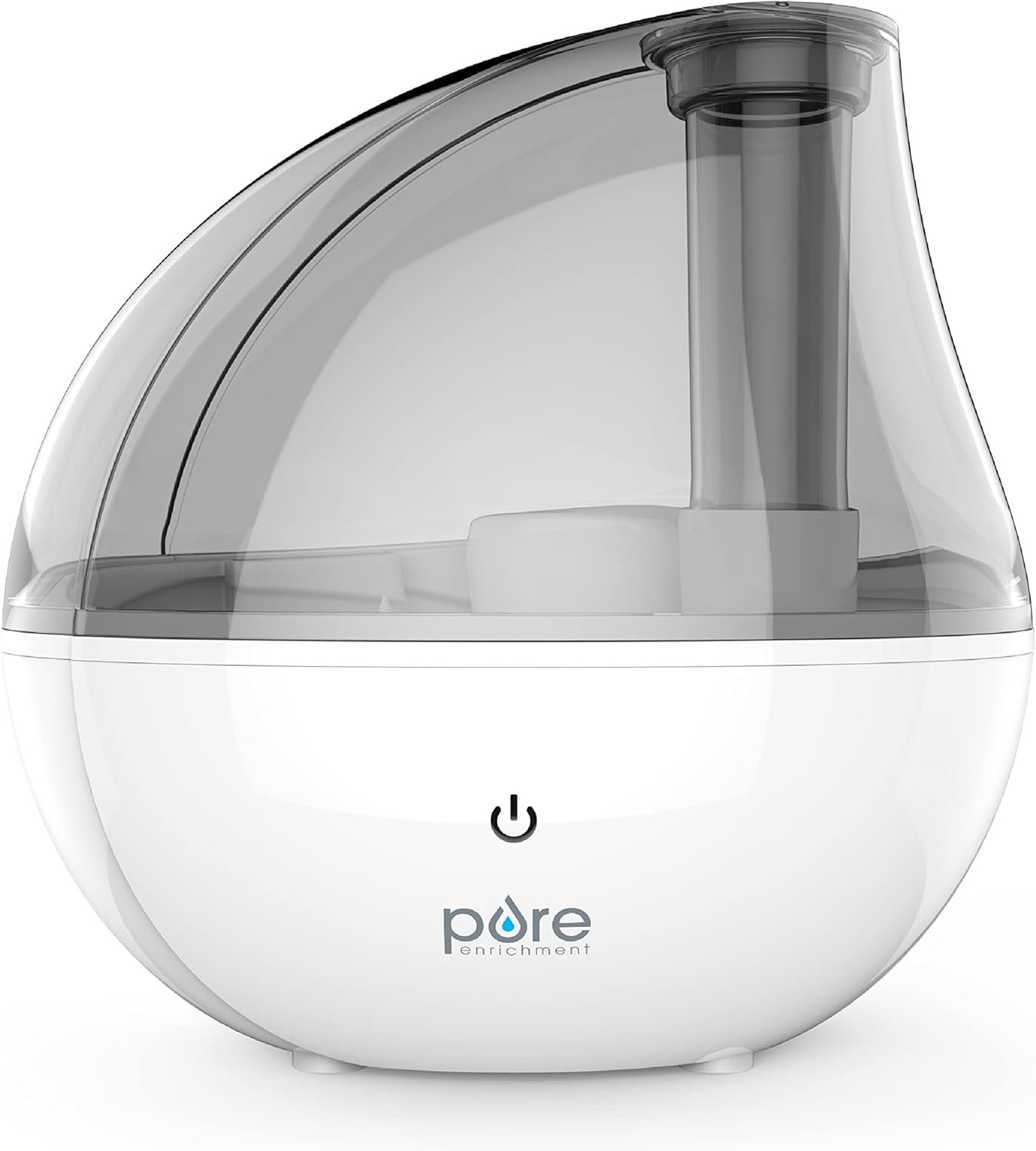Pure Enrichment MistAire Silver Ultrasonic Cool Mist Humidifier for Bedroom, Office, Nursery & Indoor Plants – Lasts Up to 25 Hours, Whisper-Quiet Operation, Optional Night Light, & Auto Shut-Off