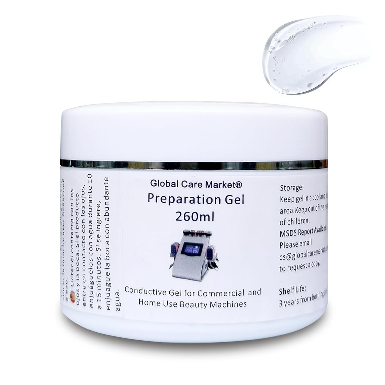 RF Conductive Gel with Hyaluronic Acid for Microcurrent Face Device, Radio Frequency Gel for Body Skin Tightening Machine, Hydrating Skin Cooling Cream for IPL Hair Removal, 260ml Jar