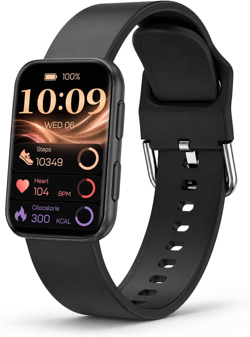 MorePro Health Fitness Tracker for Women Men, 24/7 Heart Rate Blood Pressure & Oxygen Monitoring, Sleep Tracker, 120+ Sport Modes Smart Watch, IP68 Waterproof, 2 Bands, Compatible Android iOS