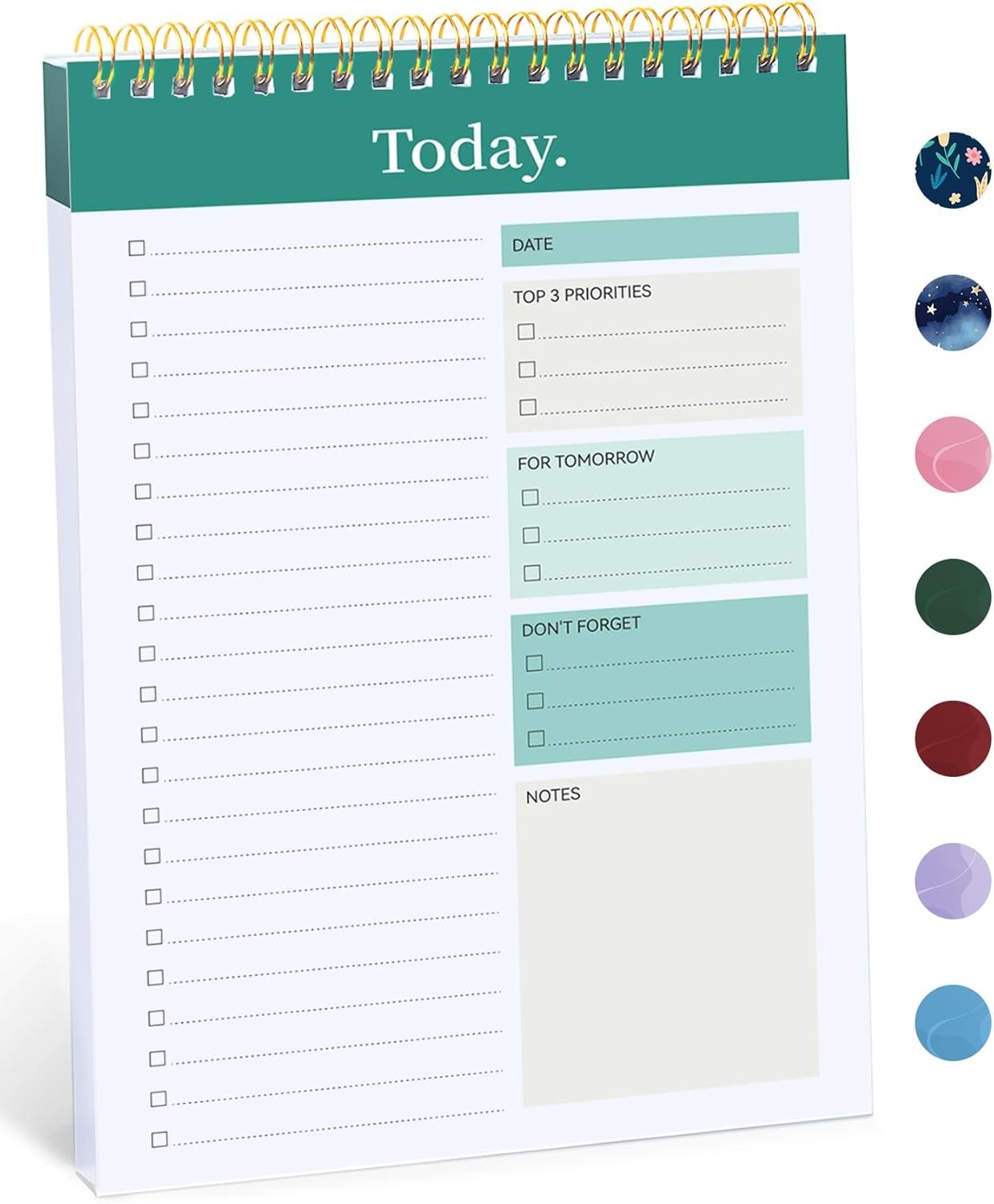 Taja To Do List Notepad – To Do List Notebook for Work with 52 Sheets, 9.8″ x 6.5″, Undated Daily Planner Perfect for Daily Tasks and Goal Setting, Notepad Suitable for Office, Home & School – Greenery Sway