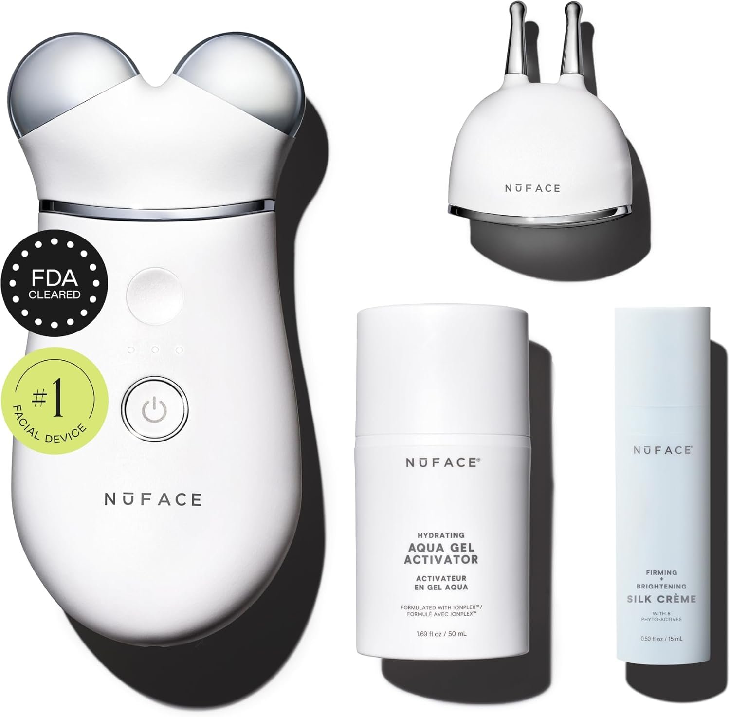 NUFACE Trinity+ Facial Massager + Lip & Eye Attachment – FDA-Cleared Face Sculpting Tool, Targeted Lift, Reduces & Smooths – Microcurrent Facial Device