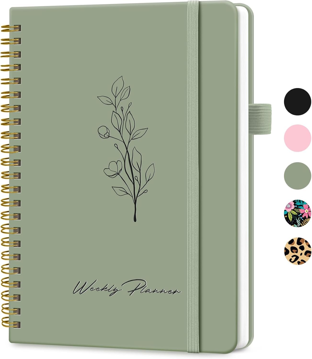 Taja Undated Weekly Planner, Weekly To Do List Notebook with Goal & Habit Tracker Organizer, A5 Weekly Planner Notebook with Spiral Binding, 6.1″ x 8.2″ – Green