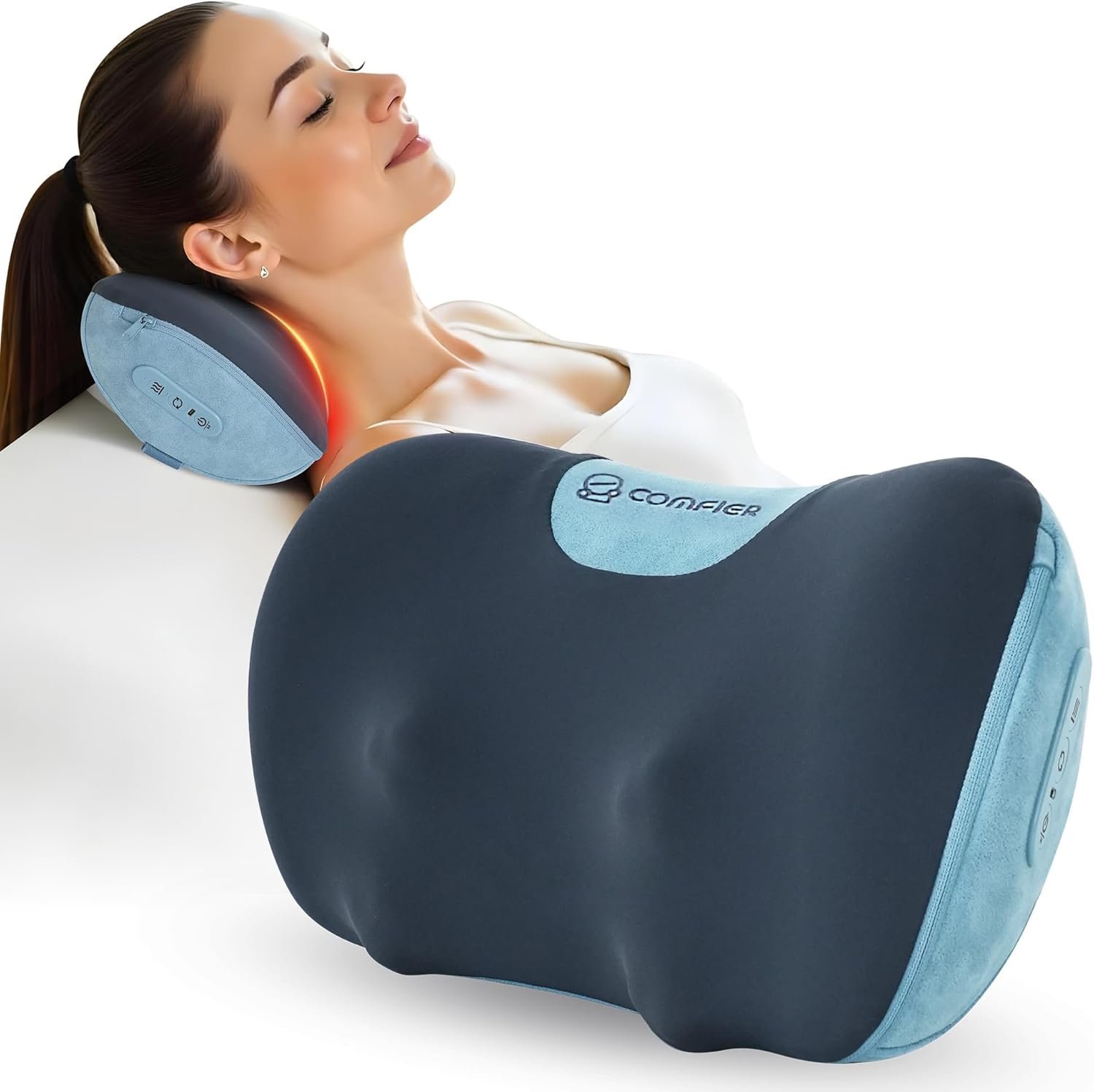 COMFIER [2026 Fathers Day Gift for Men, Shiatsu Neck and Back Massager with Heat, Massager Pillow with 3D Kneading Deep Tissue, Cordless & Portable, Soothes Muscle Tension at Home, Office, Travel