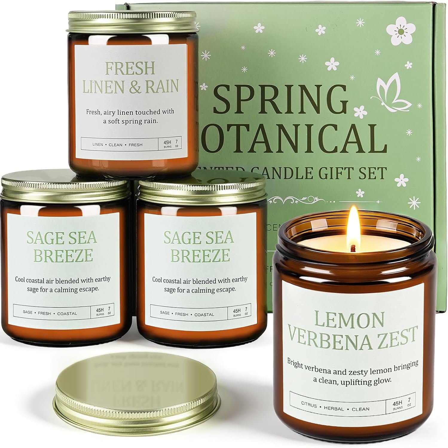 4 Pack Scented Candles Gifts for Women: 28oz Natural Soy Candles for Home Scented, Up to 200H Burning, Aromatherapy Candle Set, Jar Candle Gift Set for Spa Bath Meditation Birthday Valentine’s Gifts
