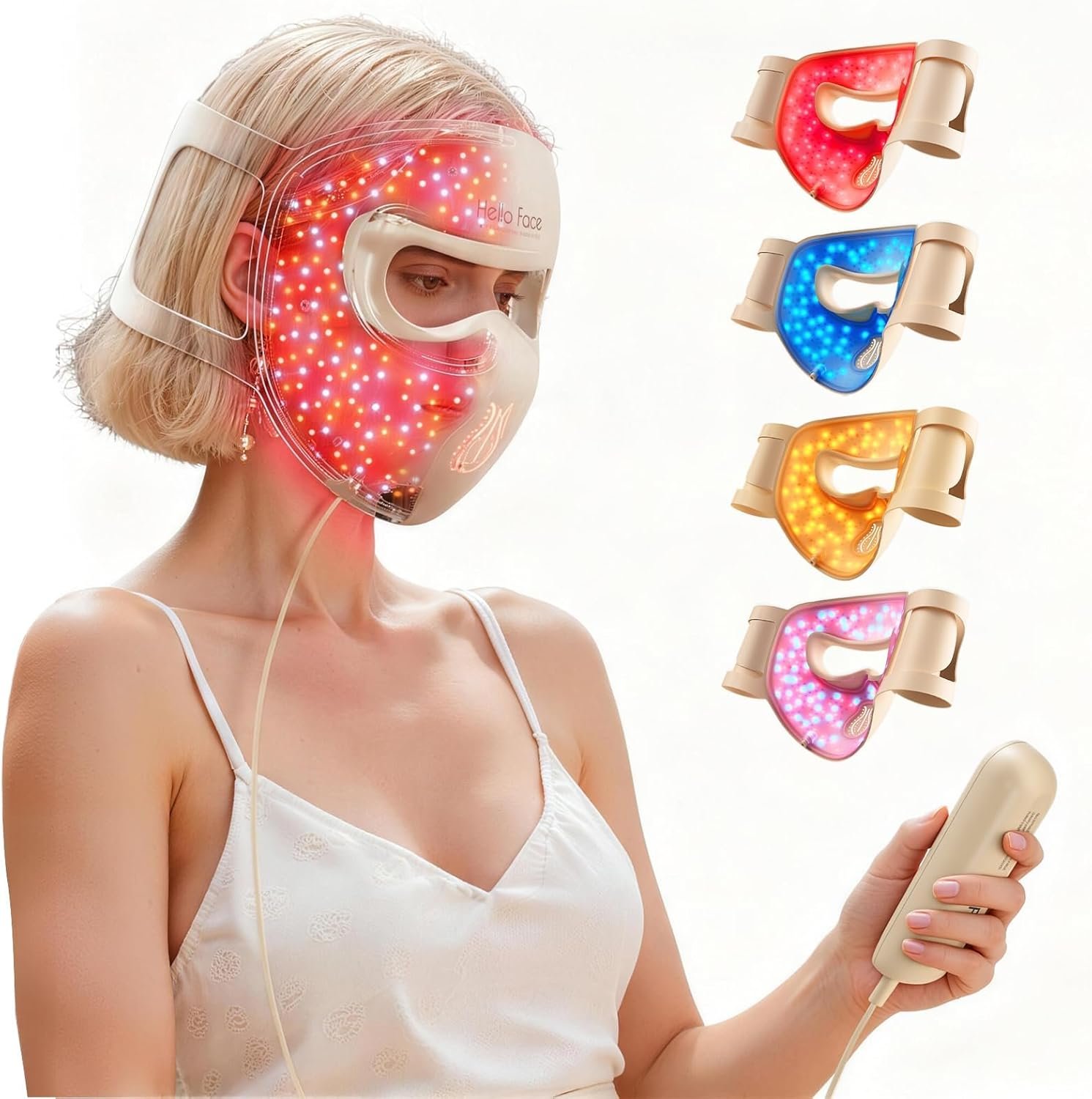 4D Red Light Therapy Mask for Face, 311 LEDs 850nm Infrared Long Light Waves Led Face Mask Light Therapy for Photons Tech, Silicone Skin Improvement for Women with Rechargeable Remote
