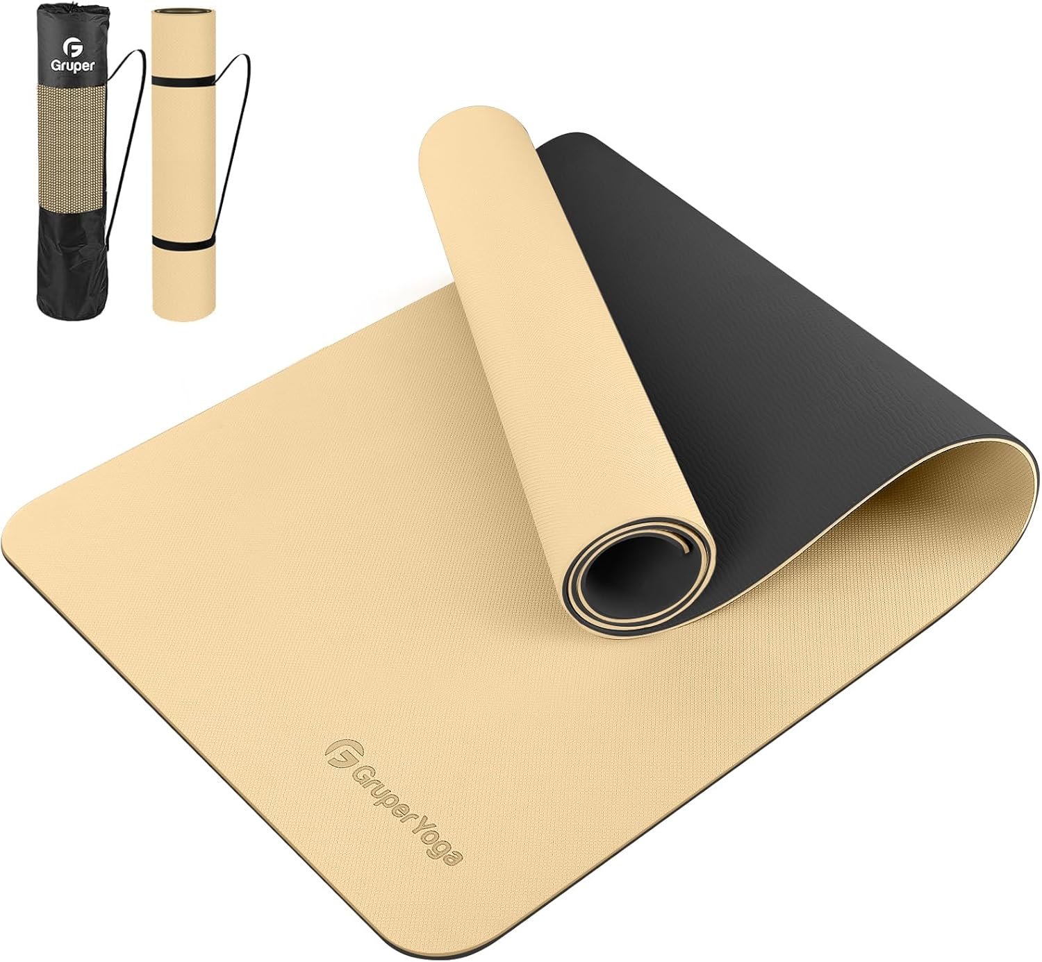 Gruper Yoga Mat Non Slip, 72″L x 24″W x 0.24″/0.32″TH, Anti-Tear Exercise Mat with Carrying Strap and Bag, Pro TPE Yoga Mats for Women, Workout Mats for Home, Pilates and Floor Exercises