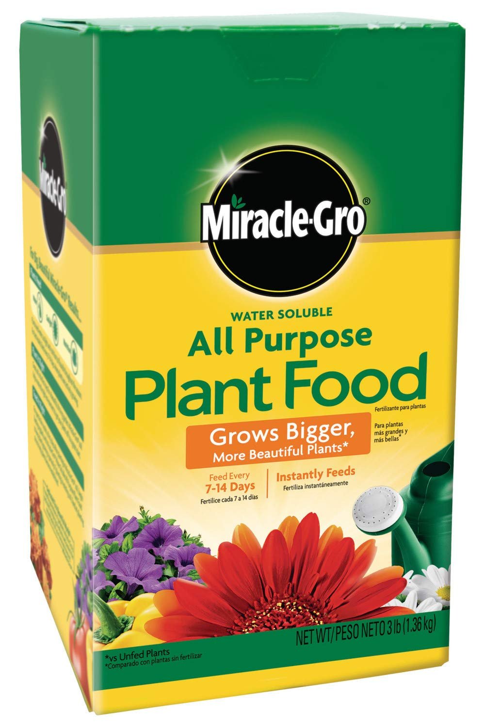 Miracle-Gro Water Soluble All Purpose Plant Food – Fertilizer For All Indoor or Outdoor Plants including Roses, Flowers, Vegetables, Houseplants, Trees, and Shrubs, 3 lbs.