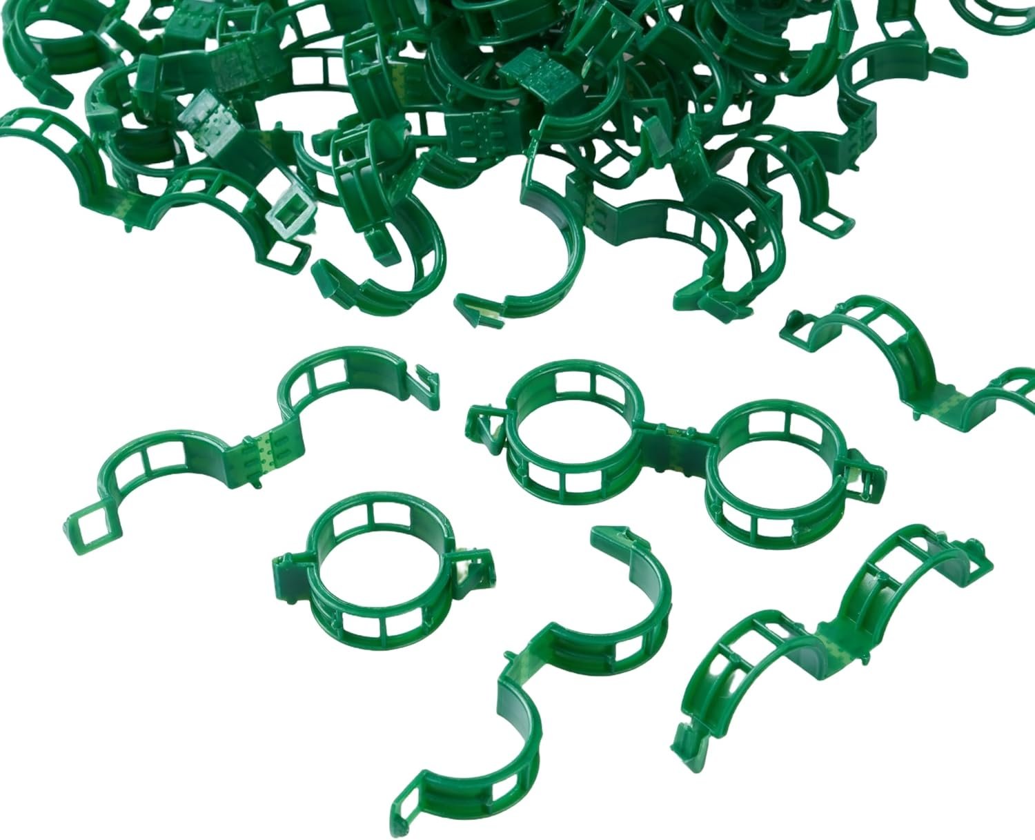 CIQIYO® 100 Pcs Plant Support Clips,Plastic Clips for Securing Plants,Tomato Vine Clips,Plant Fixing Clips,Garden Clips for Climbing Plants,Grape and Vine Vegetables (100, Green)