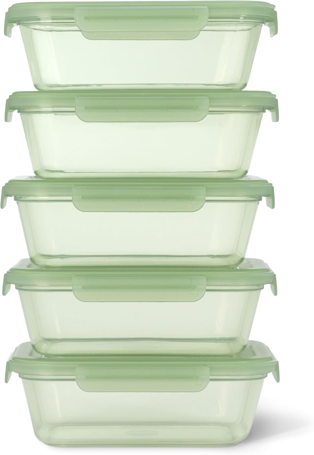 Ello Snap & Nest 10-Piece 4.5 Cup Plastic Meal Prep Set, Reusable Food Containers for Healthy Eating, Freezer, Dishwasher Safe, Sage