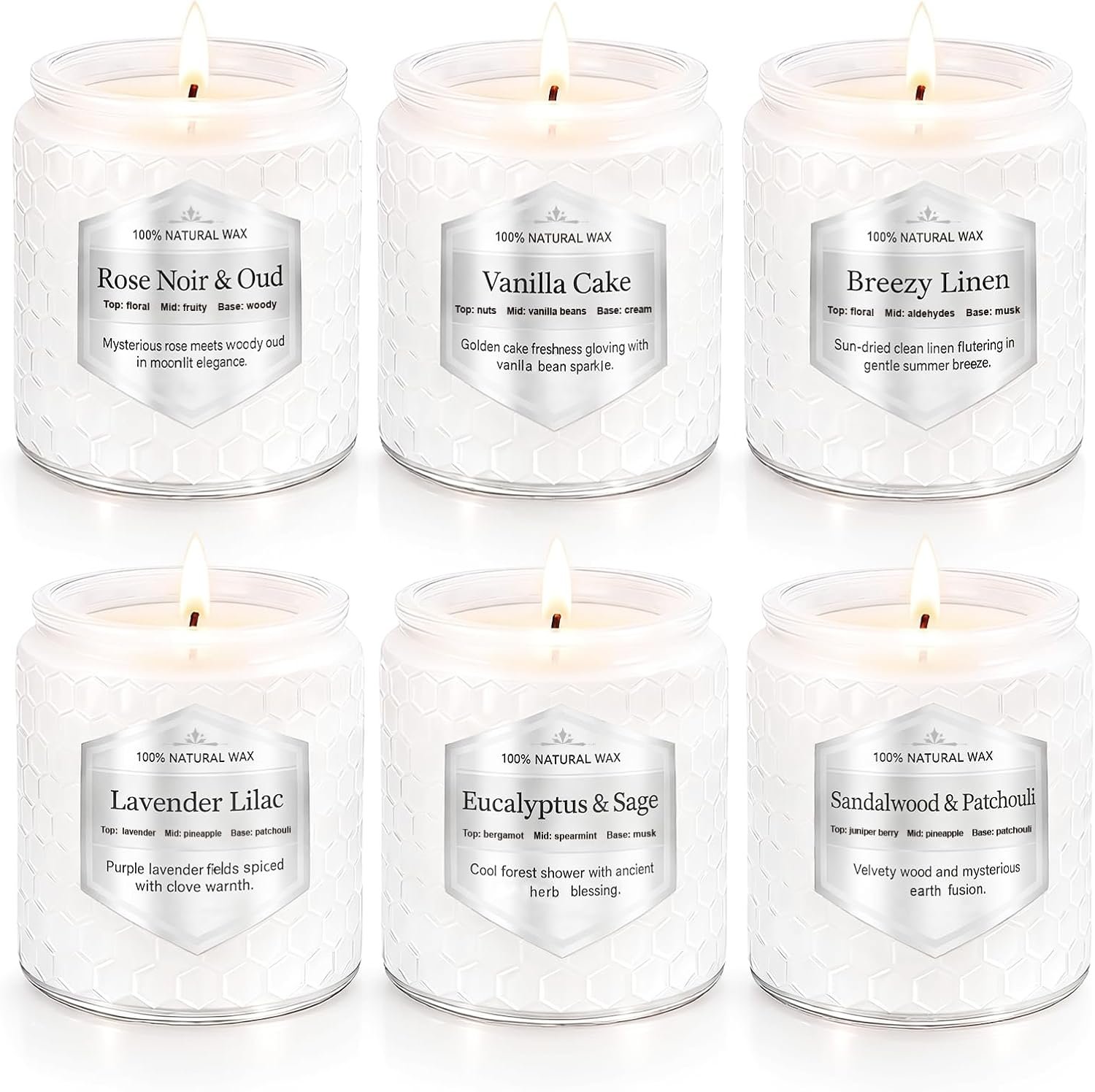 Scented Candles Gift Set for Women, 6 Pack Aromatherapy Soy Candles for Home, Long Lasting Decorative Jar Candles for Birthday, Relaxation, Self Care