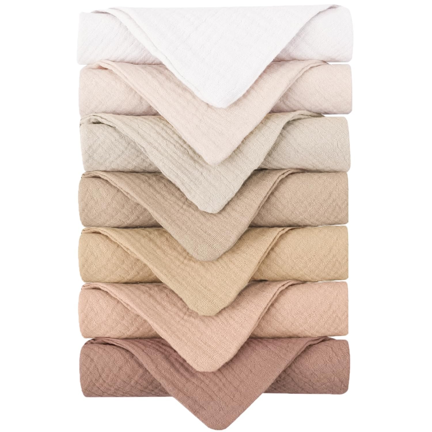 Konssy 7-Pack Soft Cotton Face Wash Cloths, Reusable Absorbent Washcloths for Sensitive Skin, Facial Makeup Remover Towels for Women (11 x 11 Inch)