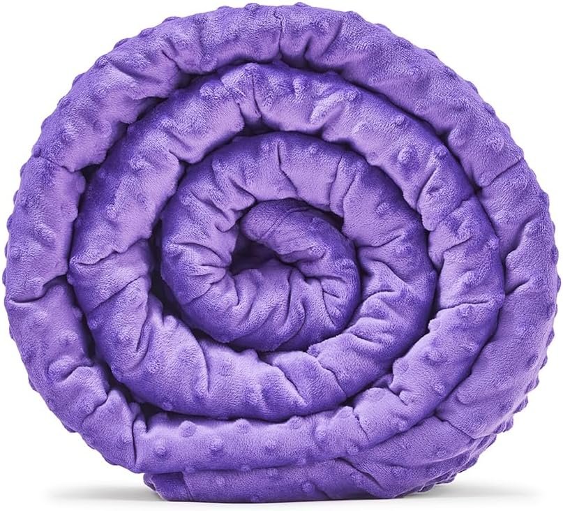TONGDADA Minky Weighted Blanket | 40”x60”,10lbs | Cozy and Soft Minky Weighted Throw Blanket | Luxury Velvet with Premium Glass Beads | Violet Minky