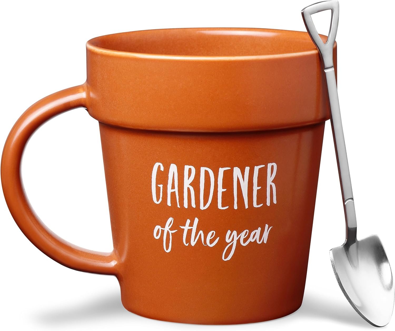 VELENTI Gardener Coffee Mug Gift – Funny Plant Pot Mug with Shovel Spoon – Cool Coffee Mugs for Men, Women – Mug for Gardeners, Dad Birthday Gifts, Cute Mom Christmas Gifts (Gardener Coffee Mug)