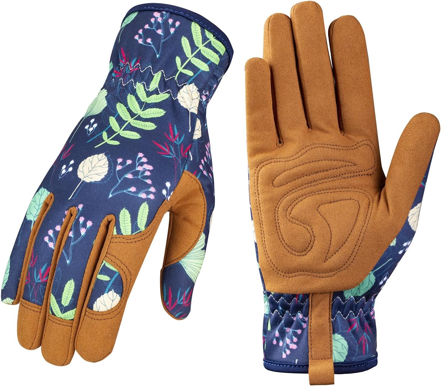 Bamllum Leather Gardening Gloves for Women – Working Gloves for Weeding, Digging, Planting, Raking and Pruning