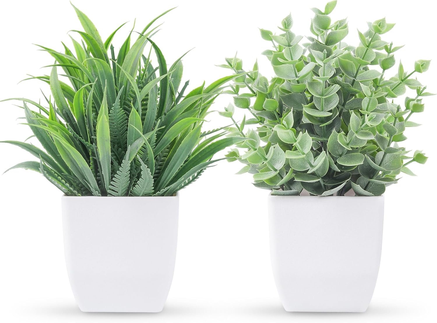 Der Rose 2 Pack Small Fake Plants Mini Artificial Potted Plants Graduation Gifts for Table Desk Home Laundry Room Bathroom Office Decor