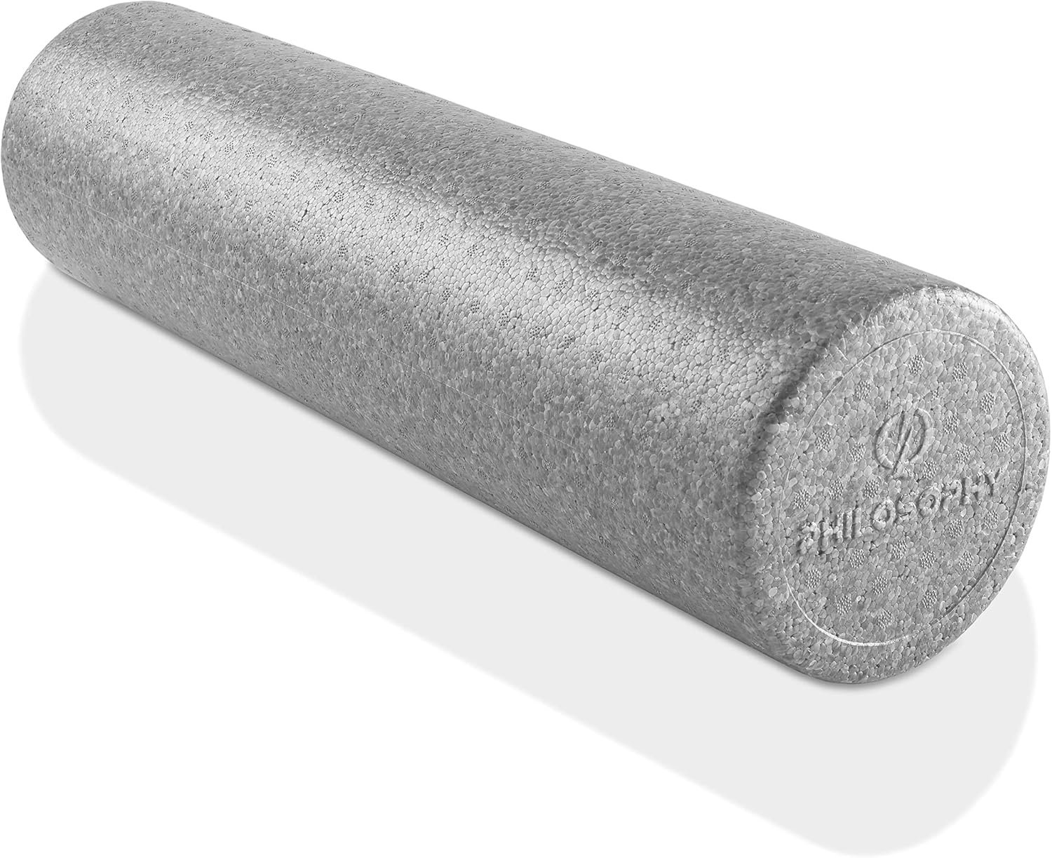 Philosophy Gym 24″ High-Density Foam Roller for Exercise, Massage, Muscle Recovery – Round, Gray