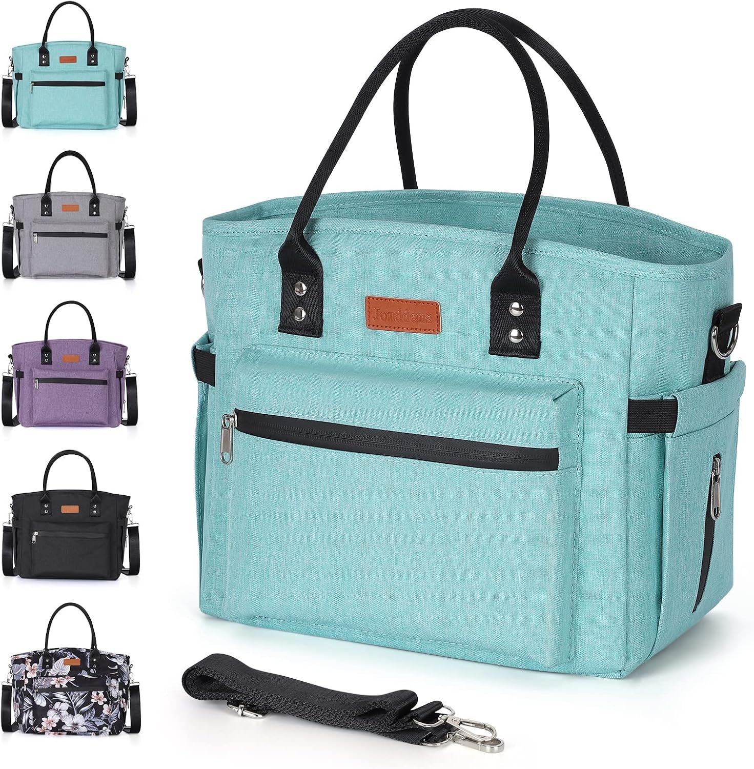 Insulated Lunch Bag for Women Men,Adult Lunch Box for Women with Adjustable Shoulder Strap,Portable Large Lunch Tote Bag for Office Work Picnic Beach,Reusable Lunch Cooler Bag