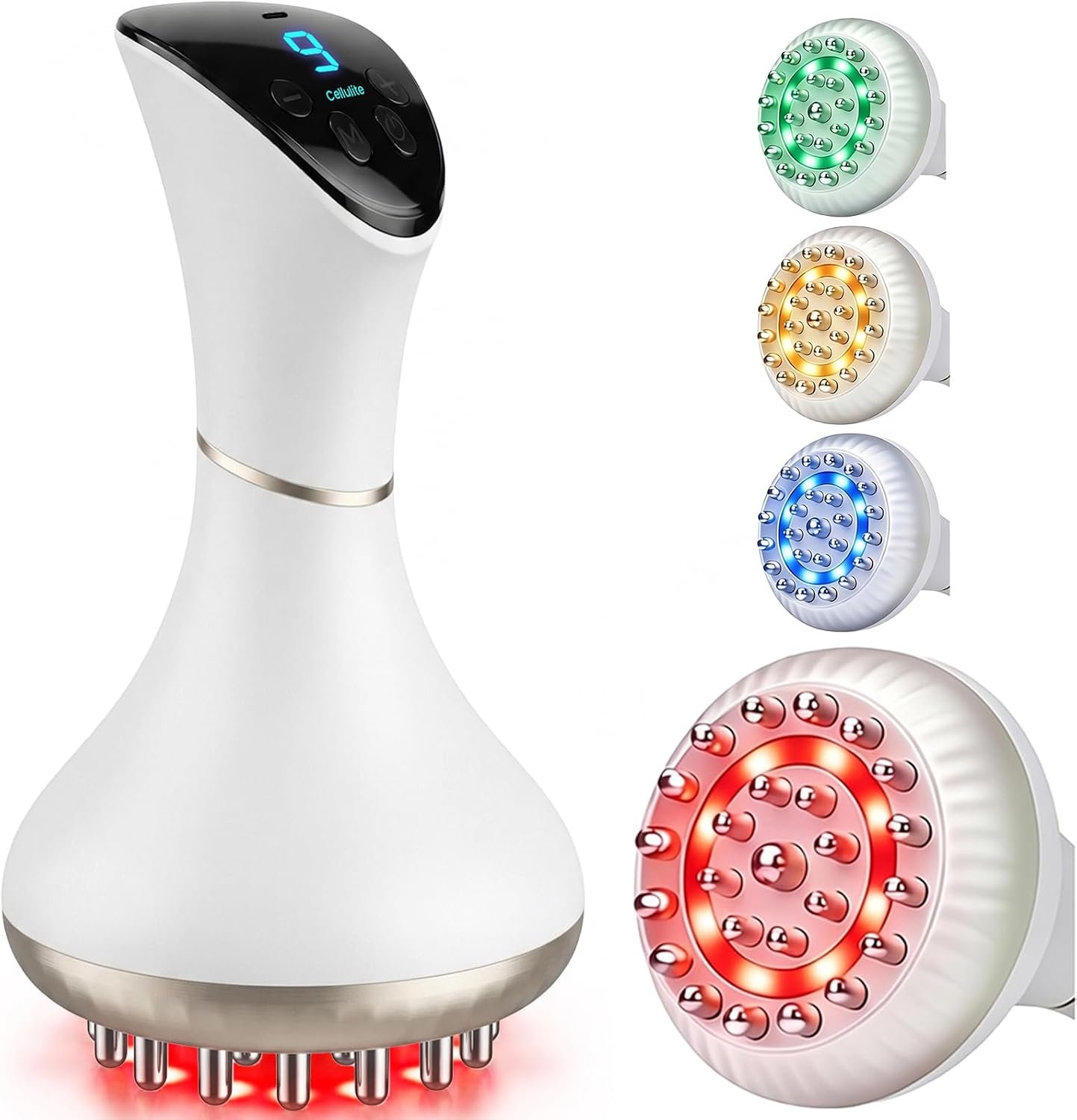 Lymphatic Drainage Massager, Cellulite Massage Tool & Body Sculpting Machine with 4-Color Light, Pulse, Heat & Vibration for Body, Arms & Legs