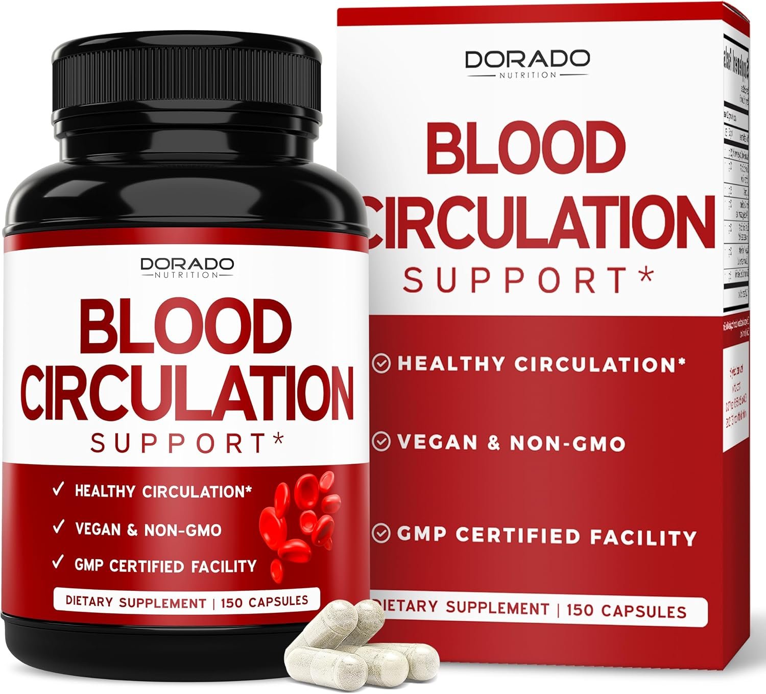 Blood Circulation Supplements with Diosmin & More (150 Capsules) Blood Flow Supplements for Men & Women – Spider & Varicose Veins for Legs Support – Vegan & Non GMO – 3rd Party Tested – USA Made