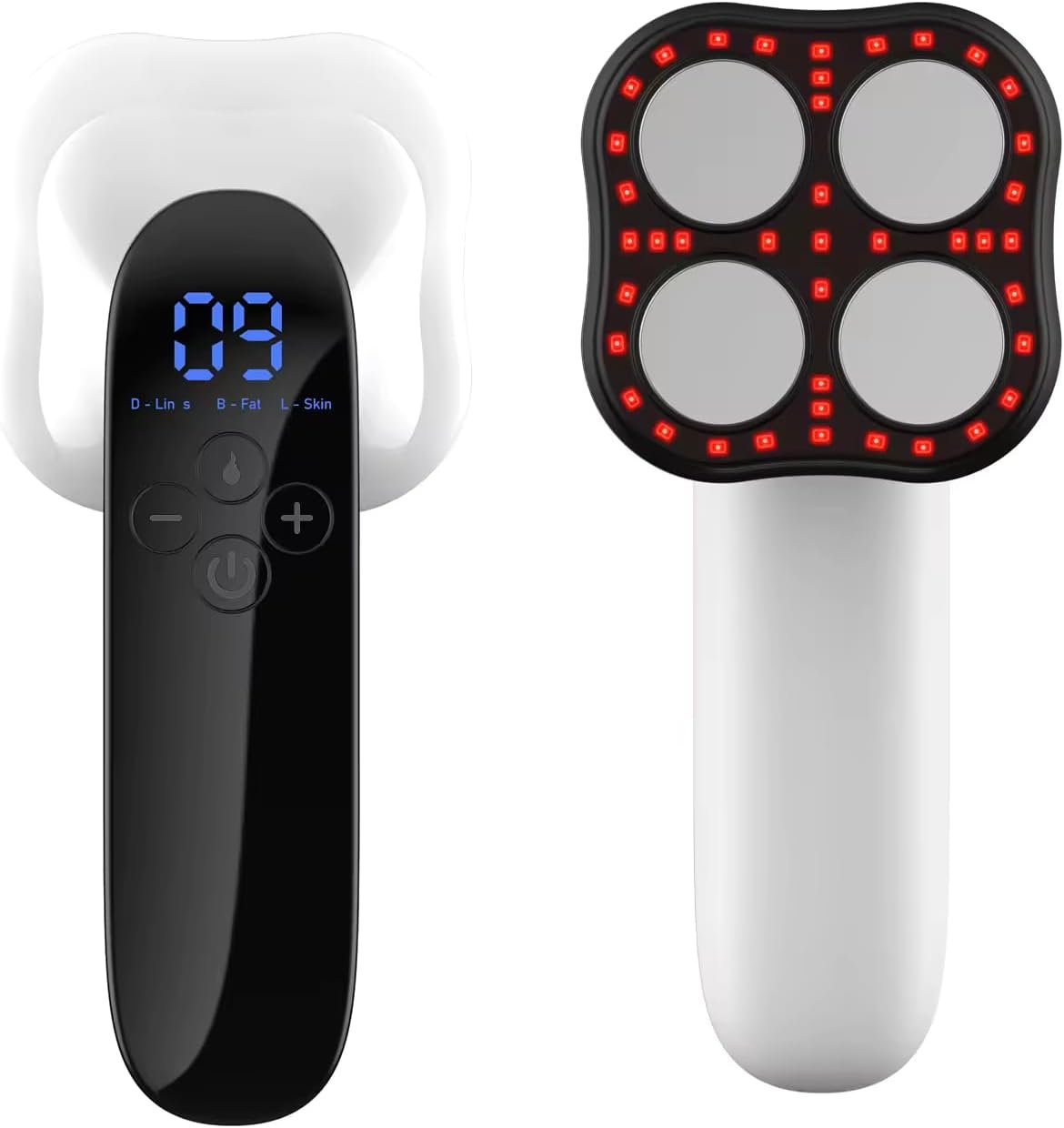Cellulite Massager – Handheld Body Sculptor for Belly, Waist, Arms, Legs, Butt – 3 Modes and 10 Adjustable Intensities, Silver