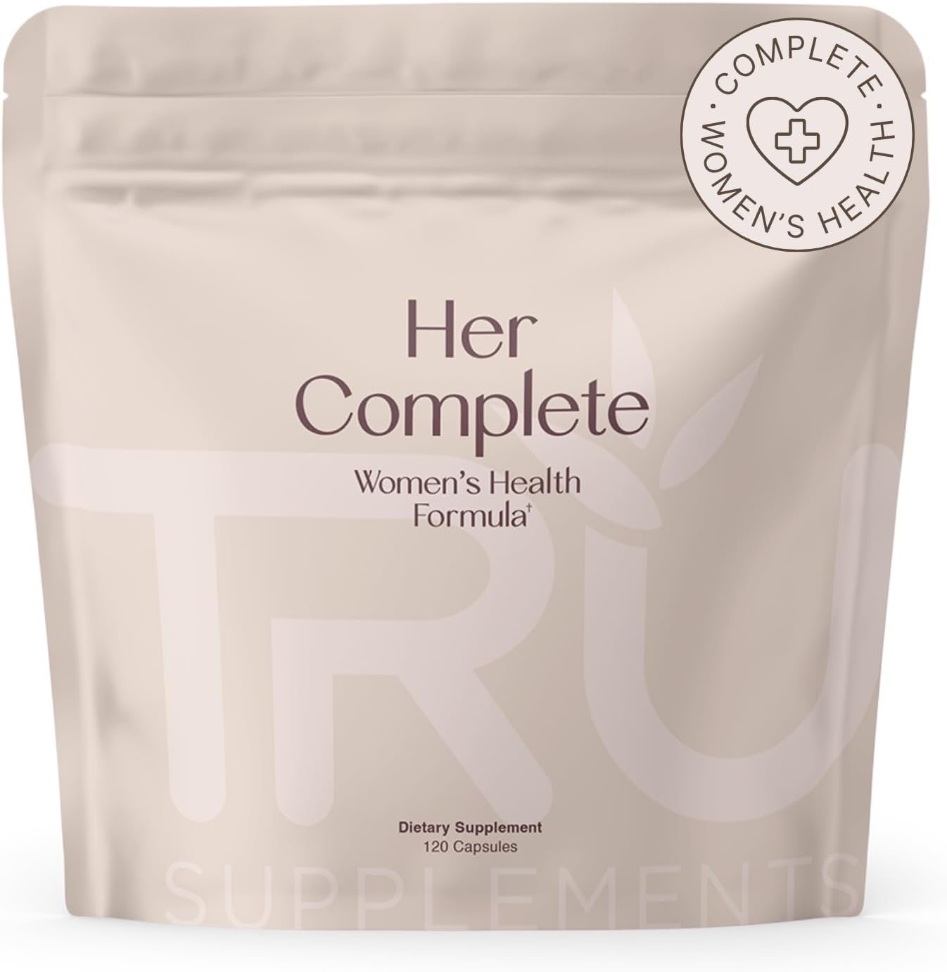 TRU Supplements HER Women’s Health Supplement, Complete Formula for Daily Hormone Support, Gut & Skin Health, Fertility & Mood Booster, PMS & Digestive Support, Natural Women’s Formula – 30 Servings