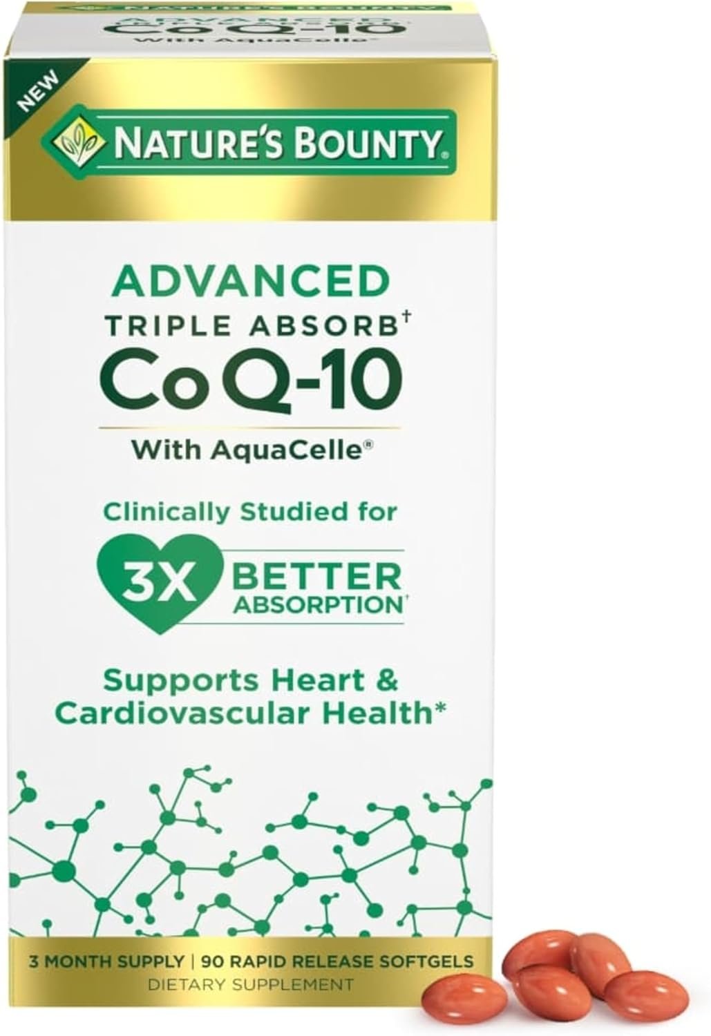 Nature’s Bounty Advanced Triple Absorb Co Q-10, 90 Count
