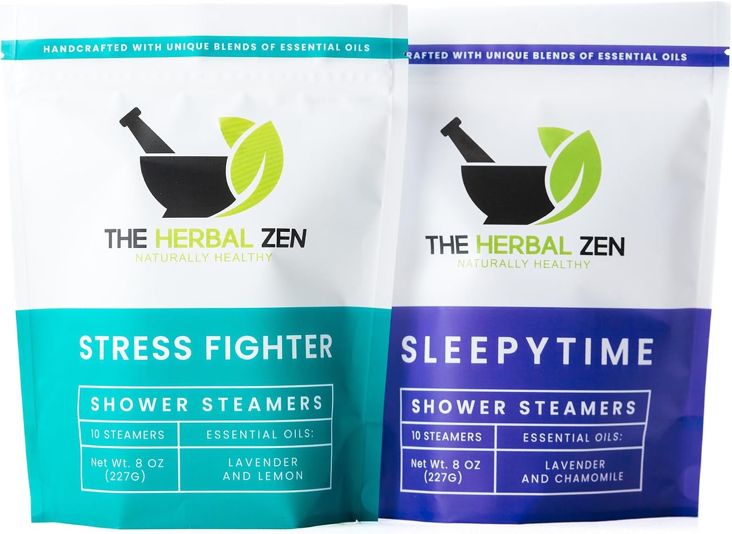 The Herbal Zen Shower Steamers Aromatherapy Gift for Women & Men – 20 Ct | Stress Fighter + Sleepytime Combo | Soothing Shower Bomb Tablets | Natural Essential Oils for Relief & Relaxation | USA Made