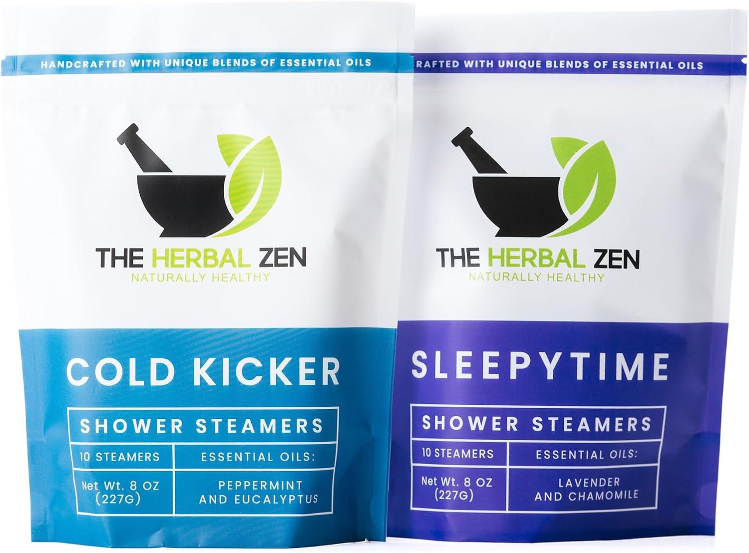 The Herbal Zen Shower Steamers Aromatherapy Gift for Women & Men – 20 Ct | Cold Kicker + Sleepytime Combo | Soothing Shower Bomb Tablets | Natural Essential Oils for Relief & Relaxation | Made in USA