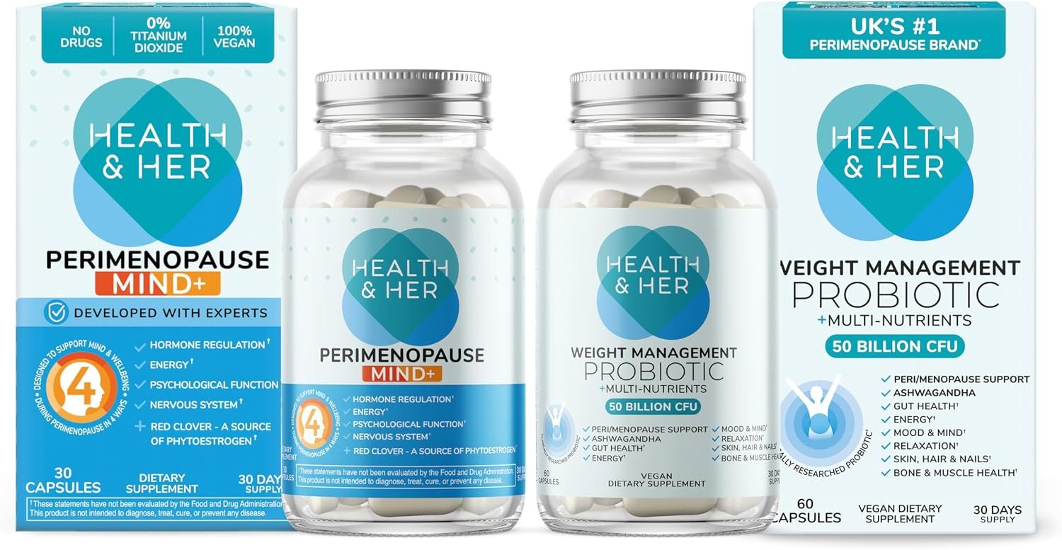 Health & Her Perimenopause Mind+ & Weight Management – Cognitive Function and Probiotics Bundle (1-Month Supply)